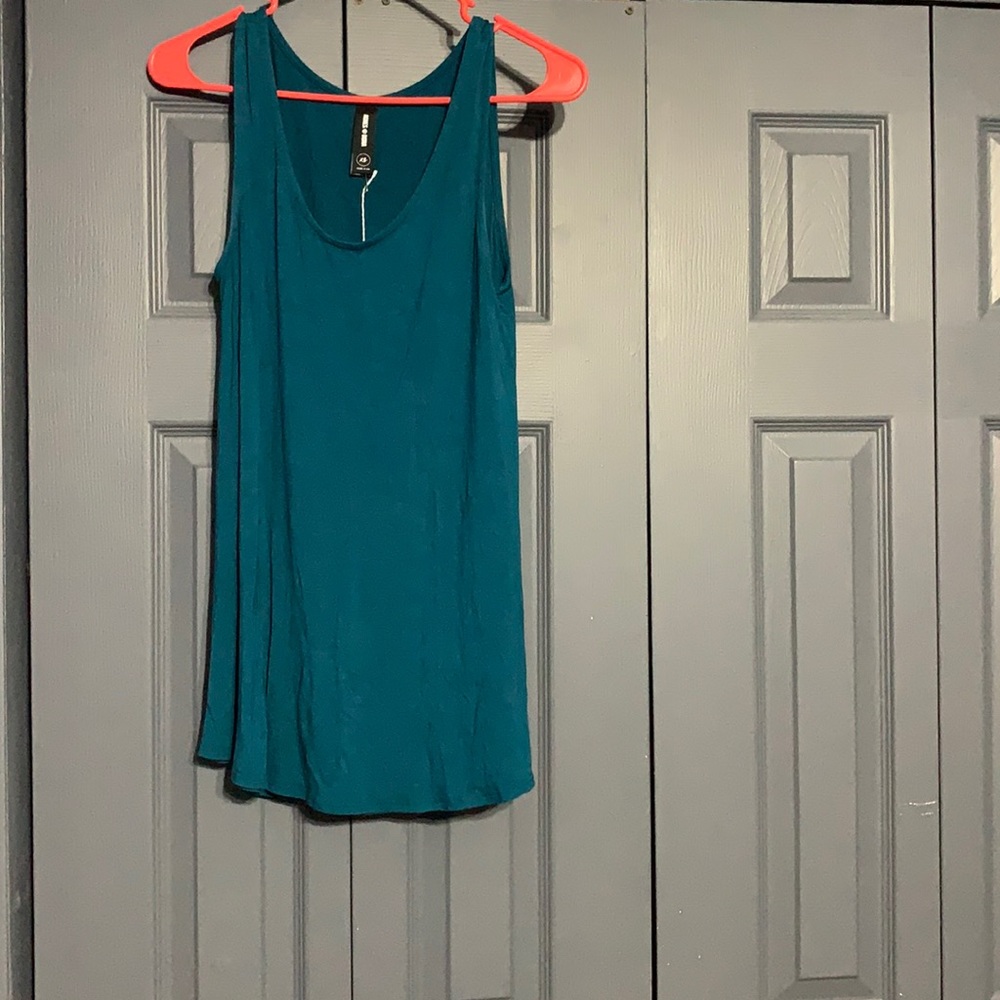 Agnes and Dora. Dark Teal long Tank. Size: XS A7